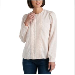 LUCKY BRAND Women's Lea Floral Pintuck Casual Shirt Top M